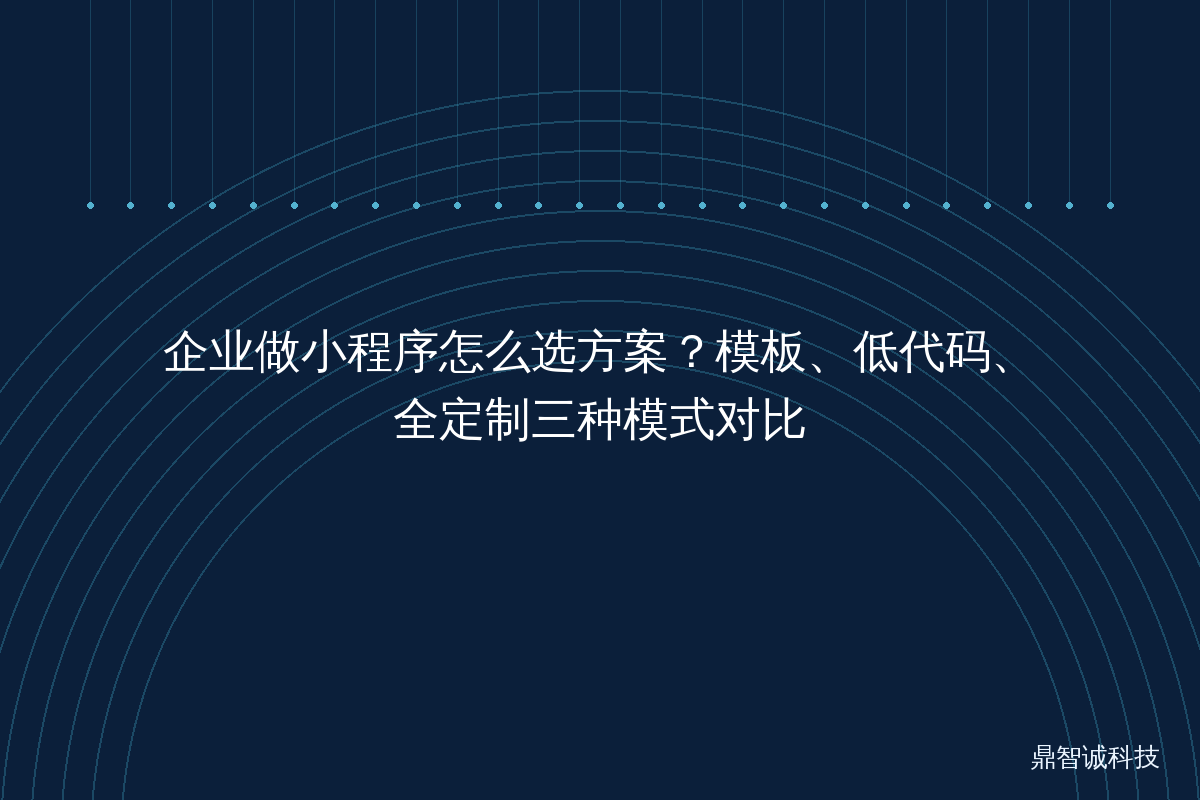 企业做小程序怎么选方案？模板、低代码、全定制三种模式对比（2026年北京）
